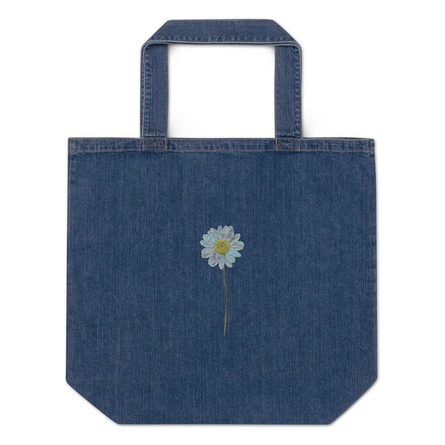 Daisy Night Denim Tote Bag